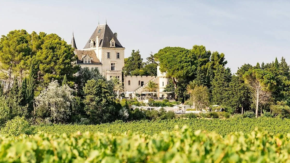 Chateau holiday resort surrounded by vineyards in the South of France