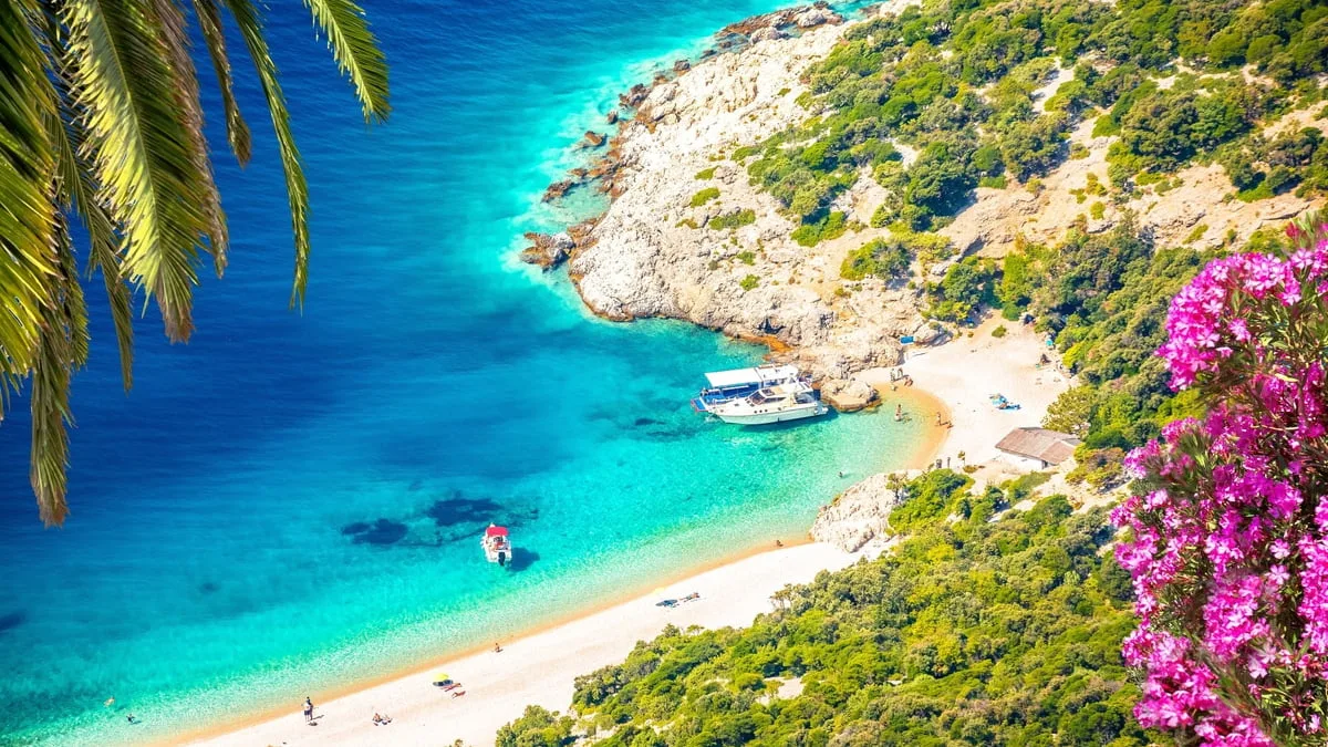 Beautiful ocean view from clifftops in Croatia