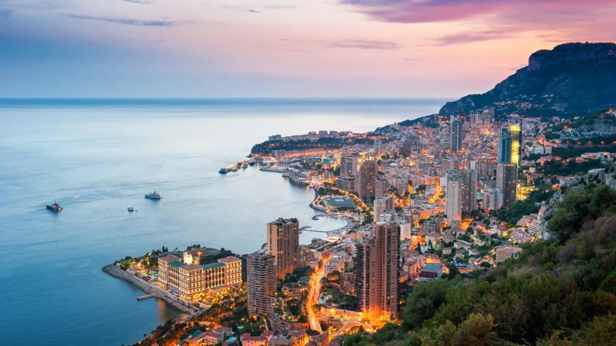 view on the principality of Monaco during sunset