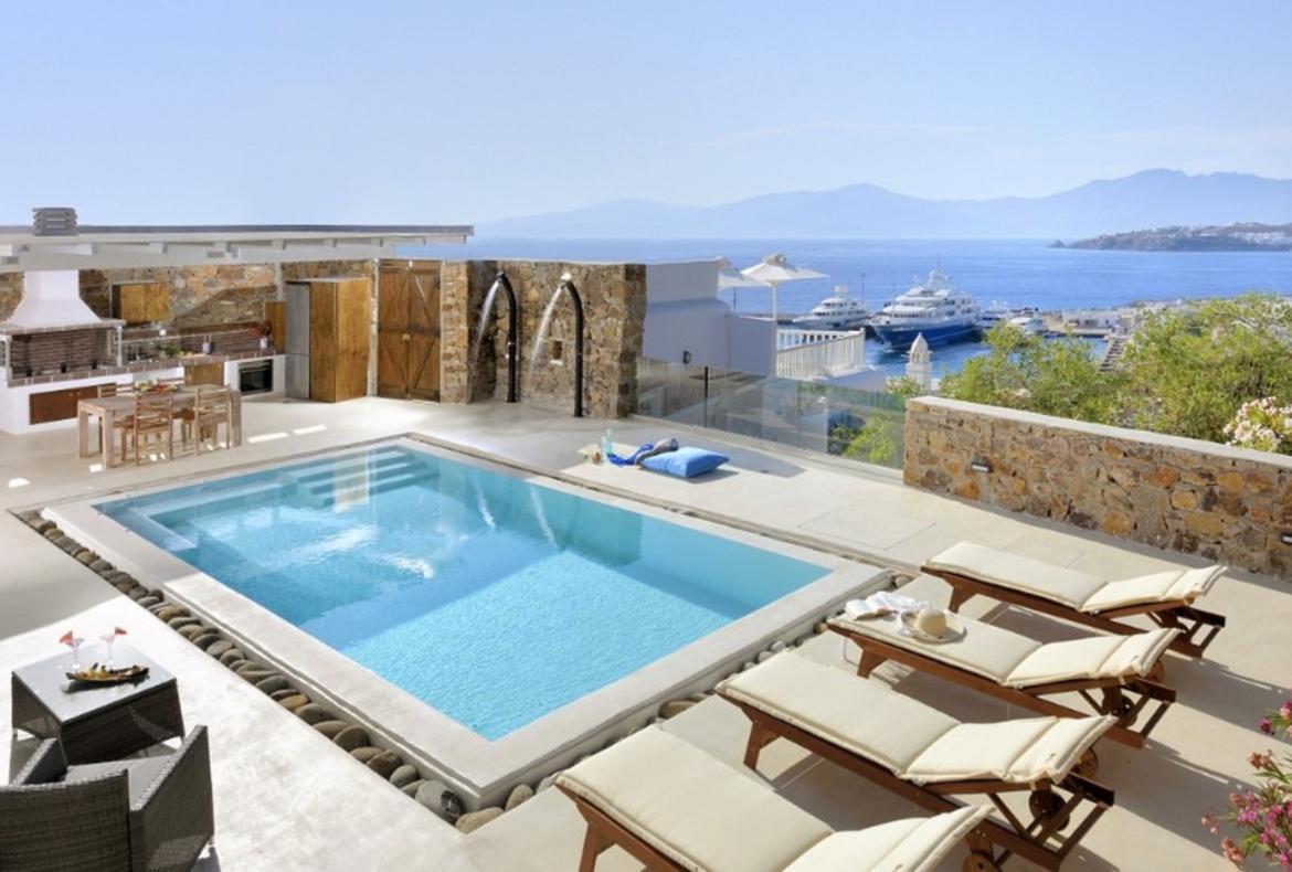Luxury 2 bedroom holiday villa with private pool in Mykonos Greece (PV968)