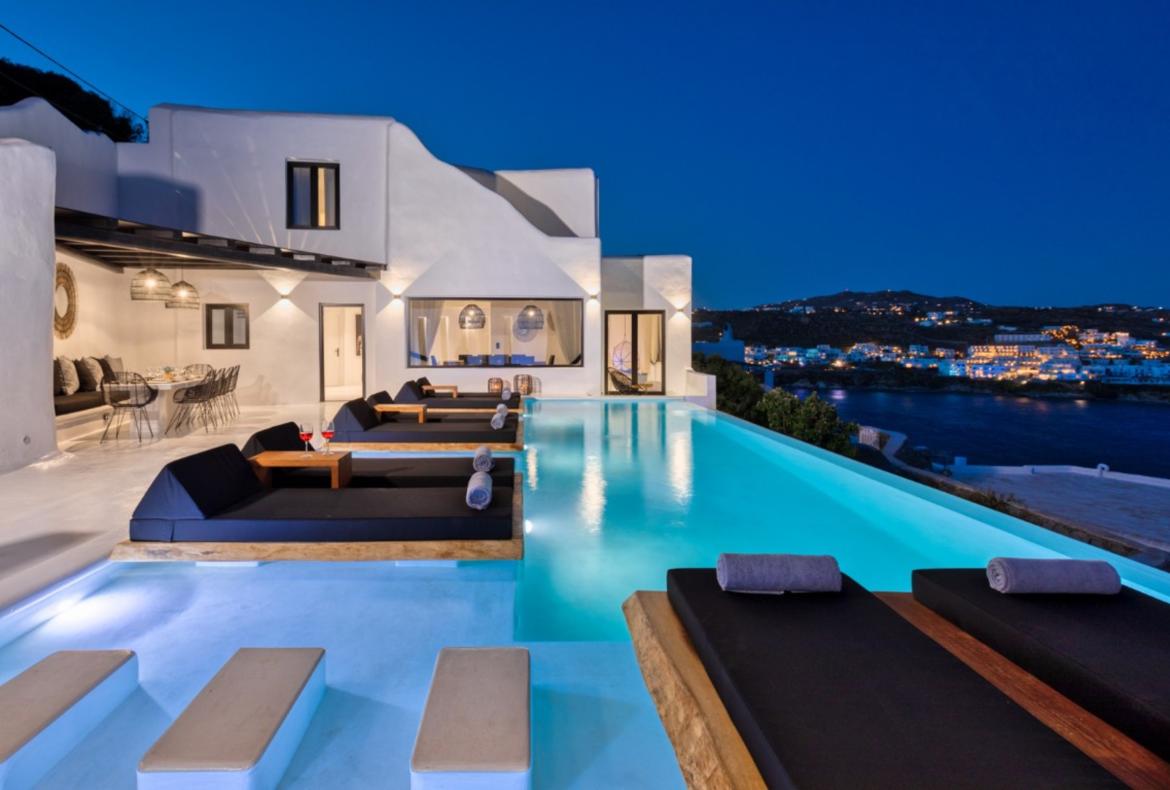Luxury 5 bedroom holiday villa with private pool in Mykonos Greece (PV1349)