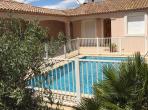 Spacious villa with 4 bedrooms and private pool, walking distance to the beach at Valras Plage (VAS105)